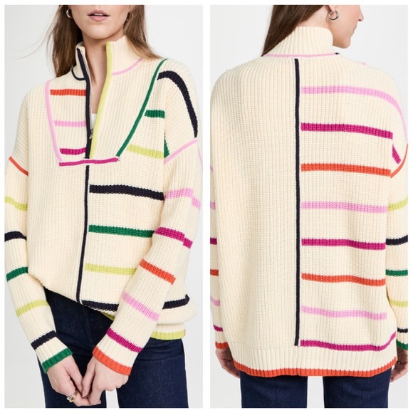 STAUD Sweaters - NEW STAUD Hampton Sweater - Cream Rainbow Multi